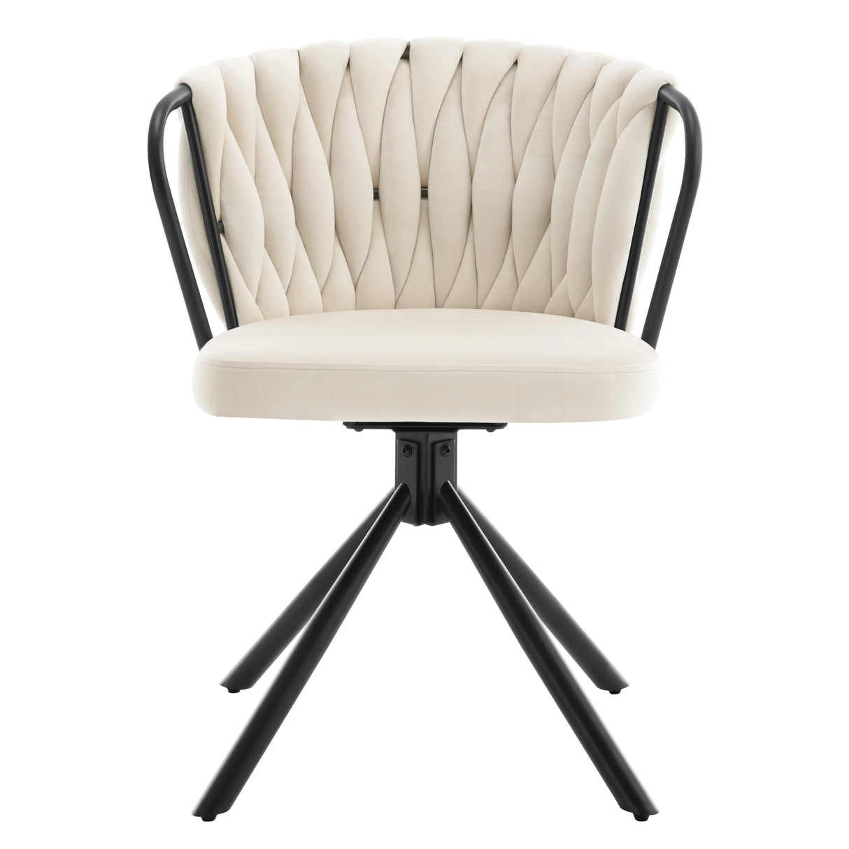 Set van 2 BukkitBow draaibare velvet eetkamerstoelen met armleuningen, zacht fluwelen bekleding en moderne uitstraling