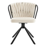 Set van 2 BukkitBow draaibare velvet eetkamerstoelen met armleuningen, zacht fluwelen bekleding en moderne uitstraling