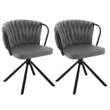 Set van 2 BukkitBow draaibare velvet eetkamerstoelen met armleuningen, elegante en comfortabele design voor de eettafel