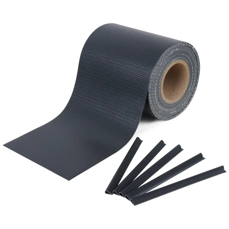 Dubbelzijdig BukkitBow privacyschermrol met PC-folie, UV- en weerbestendig, 35m x 19cm, inclusief bevestigingsclips, voor privacy.