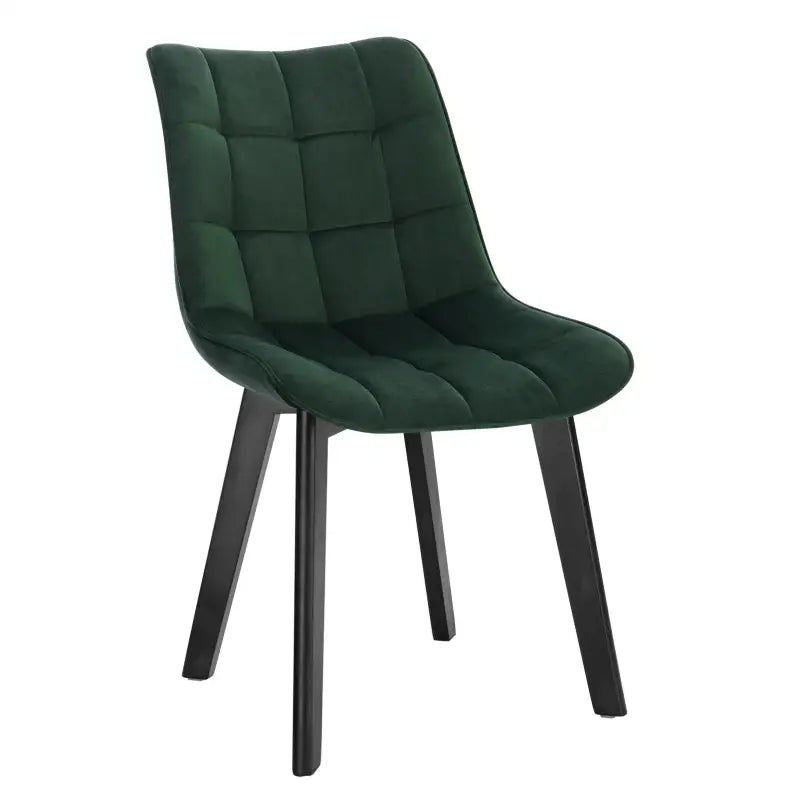 BukkitBow eetkamerstoel met fluwelen bekleding, massief houten poten en comfortabele zithoogte van 46,5 cm.