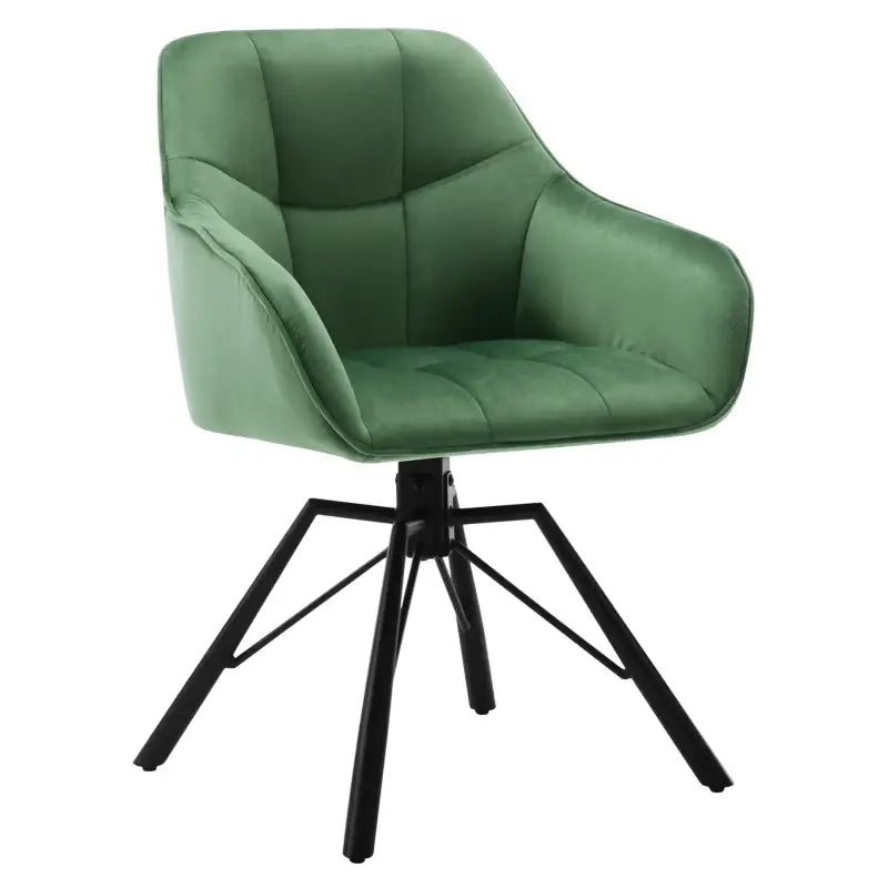 BukkitBow eetkamerstoel met dik gevoerd lederen en fluwelen bekleding, 360° draaibaar, zithoogte 48 cm, moderne keukenstoel