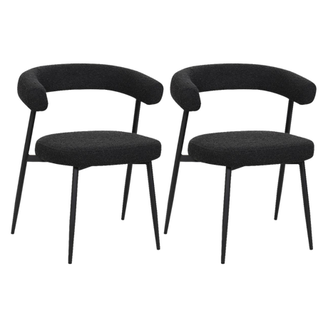 BukkitBow eetkamerstoel met chenille stof, metalen onderstel en open design, geschikt als make-up stoel in de keuken.