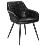BukkitBow eetkamerstoel met leren, stoffen en linnen bekleding, ergonomisch en stevig, zithoogte 47 cm, comfortabel en duurzaam.