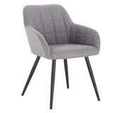 BukkitBow eetkamerstoel met leren, stoffen en linnen bekleding, ergonomisch en stevig design, zithoogte 47 cm.