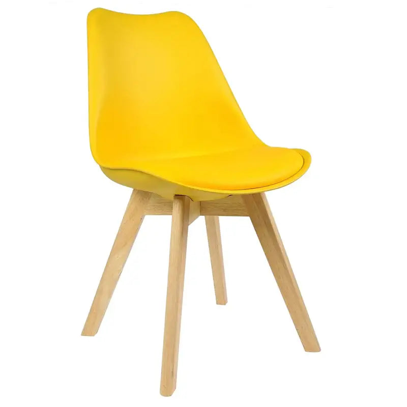 BukkitBow eetkamerstoel met beukenhouten poten en comfortabele PU zitting, zithoogte 42 cm, geschikt voor diverse interieurstijlen
