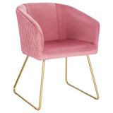 BukkitBow eetkamerstoel met fluweelzitting, stalen frame, comfortabele vulling en vloerbeschermers, 47,5 cm hoog.