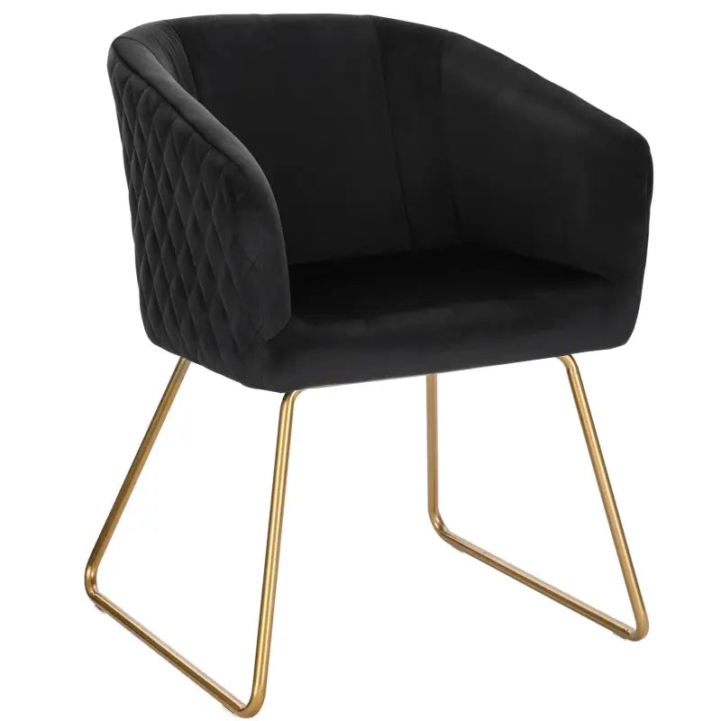 BukkitBow eetkamerstoel met fluwelen zitting, stalen frame, comfortabele vulling en vloerbeschermers, 47,5 cm hoog.