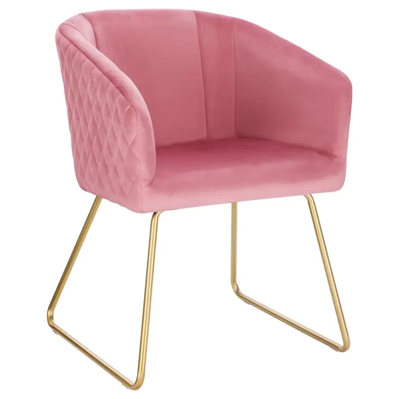 BukkitBow eetkamerstoel met fluweelzitting, stalen frame, comfortabele vulling en vloerbeschermers, hoogte 47,5 cm.