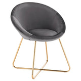 BukkitBow eetkamerstoel met fluwelen bekleding, metalen poten en ergonomische vorm, zithoogte 44 cm, comfortabele eetkamerstoel.