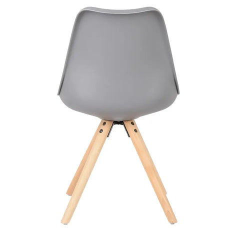BukkitBow eetkamerstoel met PU of linnen zitting, massief houten poten en zithoogte van 46 cm, stijlvolle en comfortabele eetkamerstoel