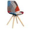 BukkitBow eetkamerstoel met PU of linnen zitting en massief houten poten, zithoogte 46 cm in moderne interieurstijl