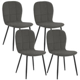 Set van 4 BukkitBow eetkamerstoelen met fluwelen zitting en metalen poten, ergonomische keukenstoelen voor de eetkamer