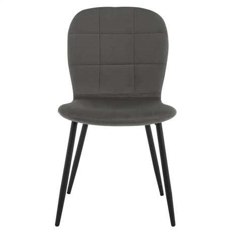 Set van 4 BukkitBow eetkamerstoelen met fluwelen zitting, metalen poten en ergonomisch ontwerp voor de keuken of eetkamer.