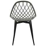 Set van 4 BukkitBow eetkamerstoelen met holle rugleuning, Scandinavisch design, metalen poten en comfortabele zit.