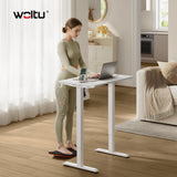 Elektrisch verstelbaar bureau van BukkitBow met 3 geheugenstanden, geschikt als zit-sta bureau, met een modern design.