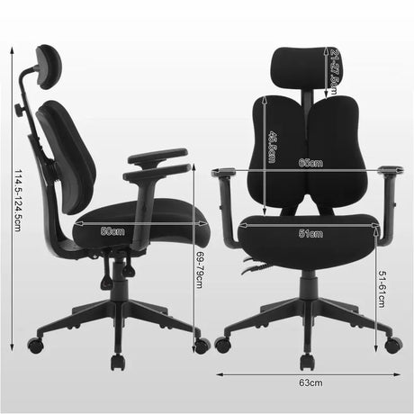 BukkitBow ergonomische bureaustoel met ademende mesh, verstelbare rugleuning en roestvrij metalen frame, geschikt tot 150kg.