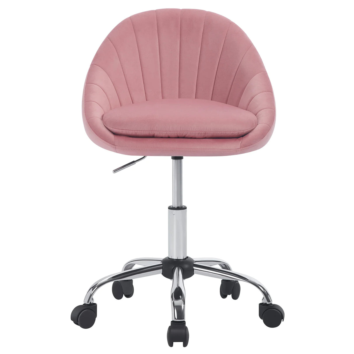 Ergonomische BukkitBow bureaustoel en kaptafelstoel met wielen, gestoffeerd zitting en rugleuning, in een kantooromgeving
