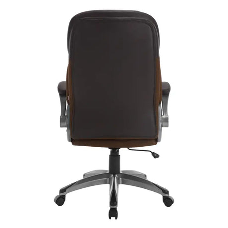 BukkitBow ergonomische bureaustoel van kunstleer met hoofdsteun, armleuningen en draaifunctie, geschikt voor kantoorgebruik.