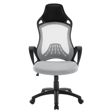 BukkitBow ergonomische bureaustoel met mesh bekleding, wipfunctie en hoofdkussen voor comfort en ondersteuning.
