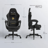 BukkitBow ergonomische gamestoel van microvezel met voetsteun, geschikt voor comfortabele bureaustoel en gaming.