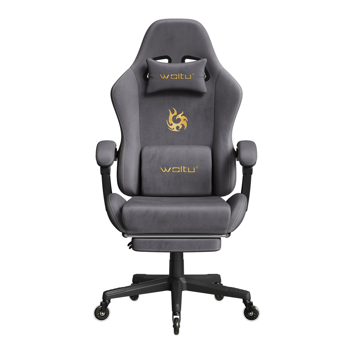 BukkitBow ergonomische gamestoel met microvezel bekleding en voetsteun, geschikt voor gamen en kantoorgebruik