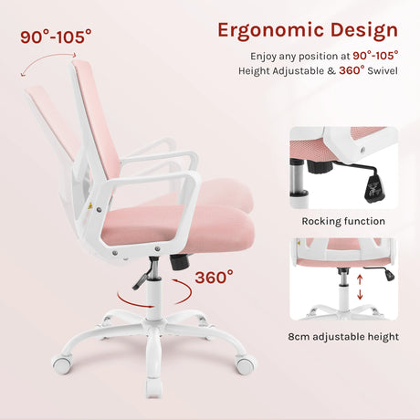 BukkitBow ergonomische gamestoel met mesh stof, inklapbaar ontwerp en verstelbare armleuningen, bureaustoel voor comfortabel zitten