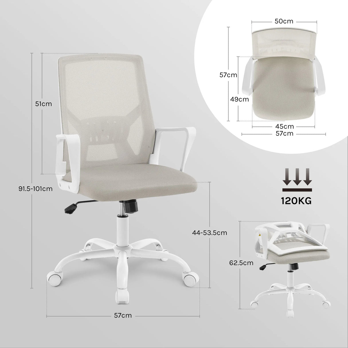 BukkitBow ergonomische gamestoel met mesh stof, inklapbaar en verstelbaar voor comfortabel bureaustoelgebruik
