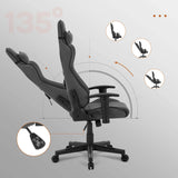 BukkitBow ergonomische gamestoel met mesh-stof, verstelbare rugleuning en comfortabele zit voor gaming en werken