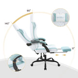 BukkitBow ergonomische massage gaming stoel met voetensteun en mesh-stof, comfortabele gamestoel voor langdurig gebruik