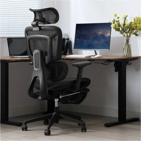 BukkitBow ergonomische mesh bureaustoel met verstelbare armleuningen en kantelfunctie, ademend en comfortabel, max 150 kg belasting