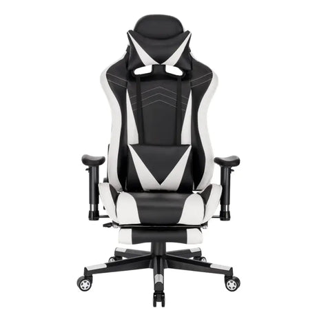 BukkitBow ergonomische gaming stoel met velvet bekleding, rugkussen en benenondersteuning, hoogte 43-51 cm, voor comfortabel gamen.