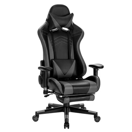 BukkitBow ergonomische gamestoel in velvet of leer met rugkussen en benenondersteuning, hoogte 43-51 cm, comfortabele gaming stoel
