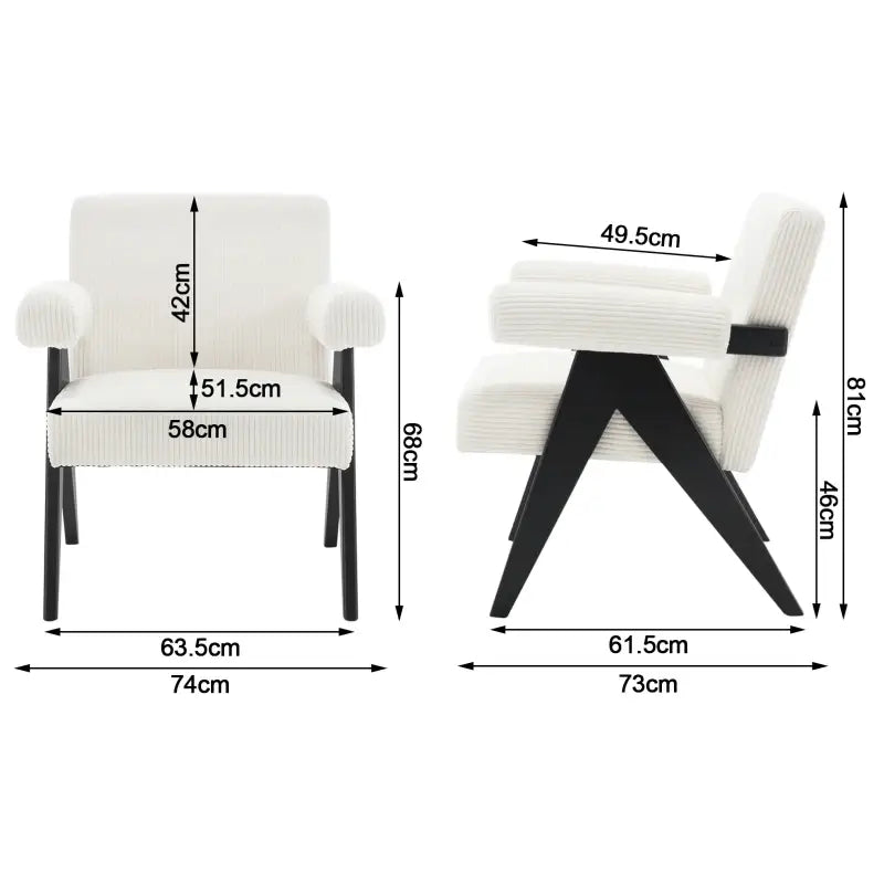 BukkitBow fauteuil van corduroy met rubberwood poten, modern middeleeuwse stijl en comfortabel ontwerp.