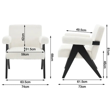 BukkitBow fauteuil van corduroy met rubberwood poten, modern middeleeuws design, comfortabel en stijlvol zitmeubel