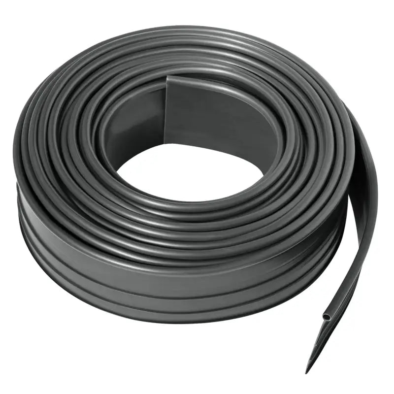 Flexibele kunststof gazonrand van BukkitBow, buigbaar en op maat te knippen met verbindingspinnen, 600 cm lang.