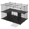 BukkitBow knaagdierenren met 2 verdiepingen, inclusief ladder, flexibele konijnenren van 105x70x70cm voor knaagdieren en konijnen.