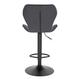 BukkitBow fluwelen barkruk, verstelbaar en draaibaar, comfortabele zitting, stijlvolle design, zithoogte 60-82 cm.