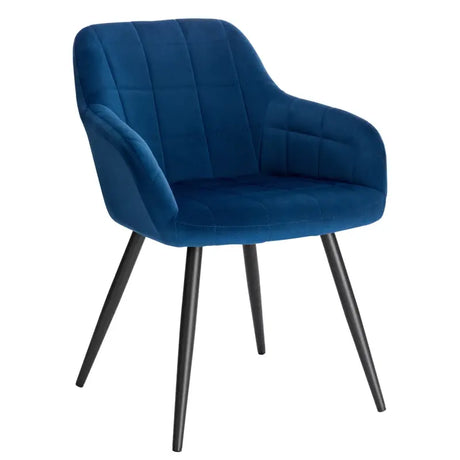 BukkitBow fluwelen eetkamerstoel met stabiel metalen frame en zithoogte van 47 cm, comfortabele en stijlvolle eetkamerstoel