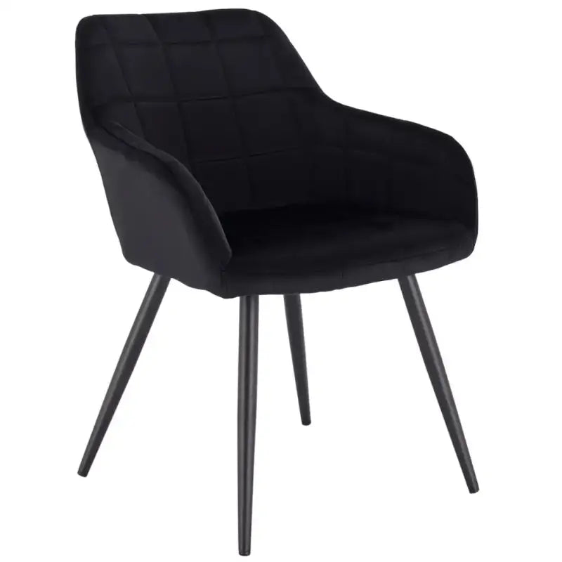 BukkitBow fluwelen eetkamerstoel met stabiel metalen frame en zithoogte van 47 cm, elegante en comfortabele eetkamerstoel
