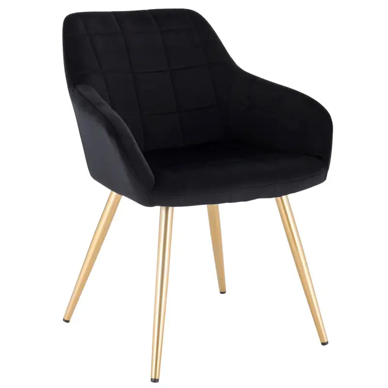 BukkitBow fluwelen eetkamerstoel met stabiel metalen frame en zithoogte van 47 cm, comfortabel en stijlvol meubelstuk