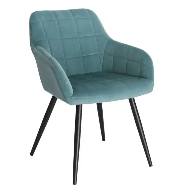 BukkitBow fluwelen eetkamerstoel met stabiel metalen frame en zithoogte van 47 cm, elegante en comfortabele eetkamerstoel