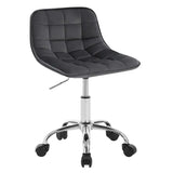 BukkitBow fluwelen draaibare bureaustoel met metalen onderstel en comfortabele zitting, geschikt als stoel of kruk.