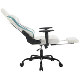 BukkitBow gamestoel met massagekussen, metalen frame, technische stof, PU-wielen, 90°-155° kantelbaar, verstelbare hoogte en diepte