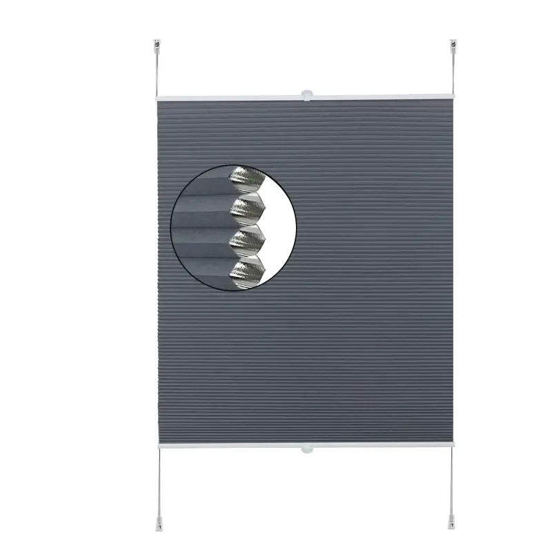BukkitBow geïsoleerd geplooid zonnescherm van polyester en aluminium, 130 cm hoog, inclusief montagekit, gordijn.
