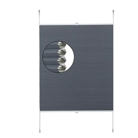 BukkitBow geïsoleerd geplooid zonnescherm van polyester en aluminium, 130 cm hoog, inclusief montagekit, gordijn.