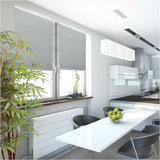 BukkitBow geïsoleerd plissé gordijn van polyester met aluminium profiel, 130 cm hoog, inclusief montagekit, in gesloten positie.