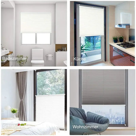 BukkitBow geplooid gordijn jaloezie in wit, aluminium rail, breedte 45-120 cm, hoogte 100-220 cm, inclusief montagemateriaal.