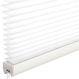 Wit geplooid gordijn van BukkitBow met aluminium rail, breedte 45-120 cm, hoogte 100/130/220 cm, inclusief montageset