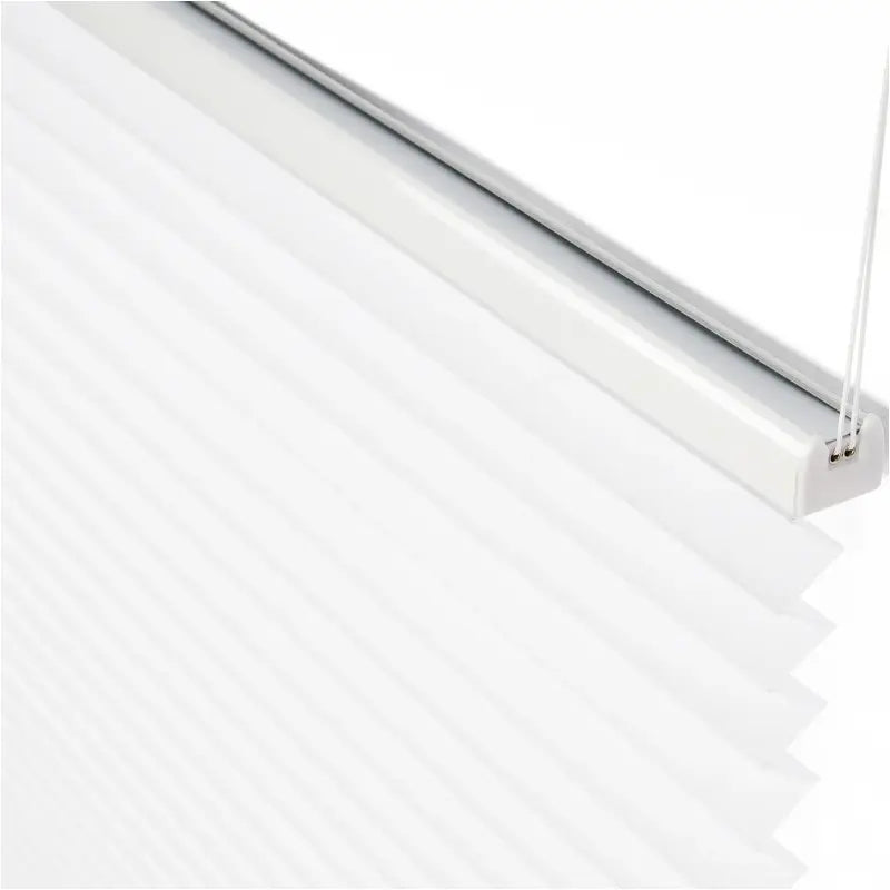 Wit geplooid gordijn van BukkitBow met aluminium rail, breedte 45-120 cm en hoogte 100/130/220 cm, inclusief montageset.